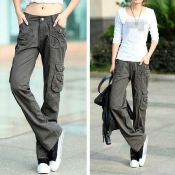 Anthropologie Green Straight Leg Utility Pants - Picture 2 of 9